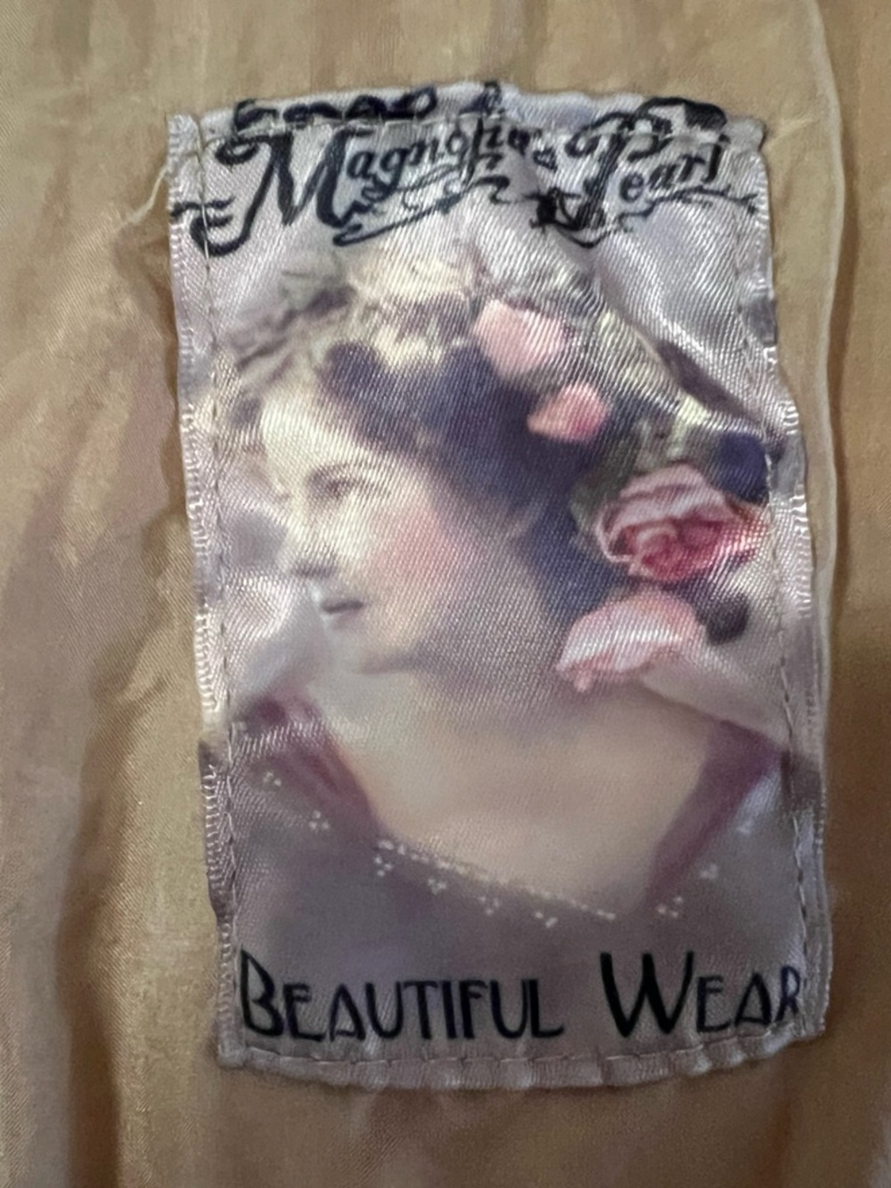 Vintage Magnolia Pearl Satin Portrait Label Top - Taupe